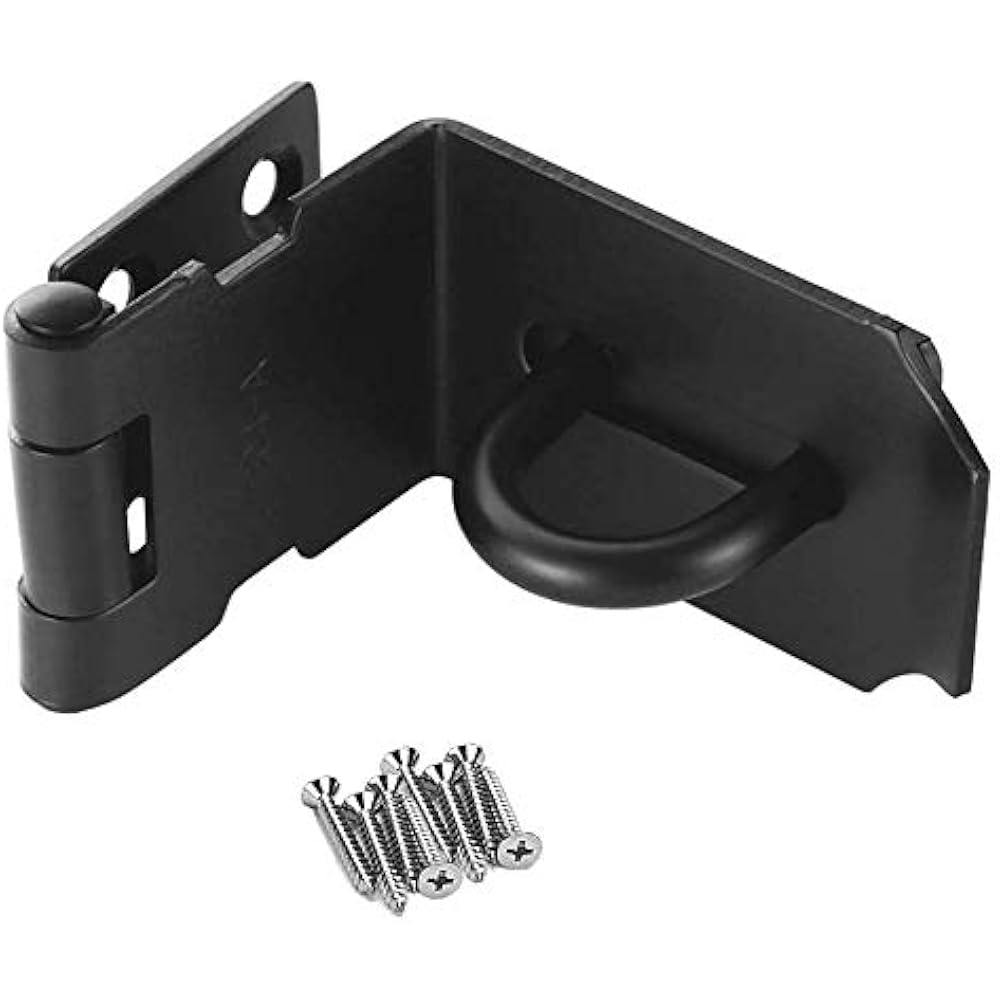 Door Hasp Latch 90 Degree, Stainless Steel Right Angle Padlock Locking