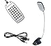 360 Degree Rotating Battery Operated High Brightness 28 LED Eye Protection Reading Desk Lamp Clip On Light with USB Cable (Black)