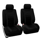 FH Group FB070BLACK102 Black Sport Bucket Front Seat Cover, Set of 2 (Airbag Ready Solid)