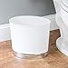 mDesign Oval Slim Decorative Trash Can with Accenting Base, Wastebasket for Bathroom, Bedroom Holds Garbage, Waste, Paper, Recyclables - Hyde Collection - White/Chrome