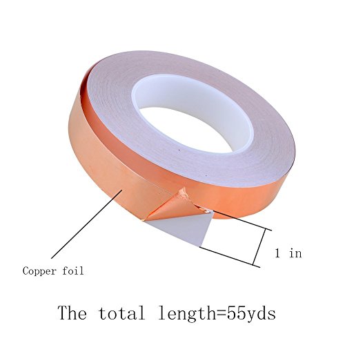 image for Kingtoys 1 Inch X 55 Yds Copper Foil Tape - (25mm X 50m) - EMI Shieldi