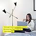 Brightech Ella Mid Century LED Floor Lamp with 2 Adjustable Arms and 2 Energy Efficient 9.5 Watt Light Bulbs, Gold/Black