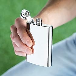 True Silver Flask Screw Top for Alcohol-Liquor Men