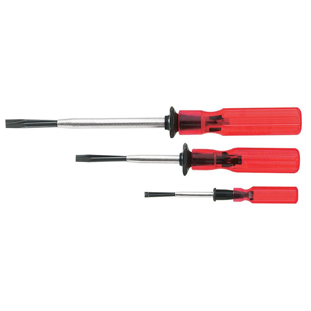 Slotted Screw-Holding Screwdriver Set, 3/16-Inch, 1/4-Inch and 5/16-Inch Slotted Tips KLEIN TOOLS SK234, Red