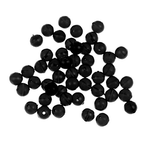 Dovewill 50 Pieces Round Soft Rubber Beads Carp Fishing Beans Rig Accessory Tackle - Black, as described