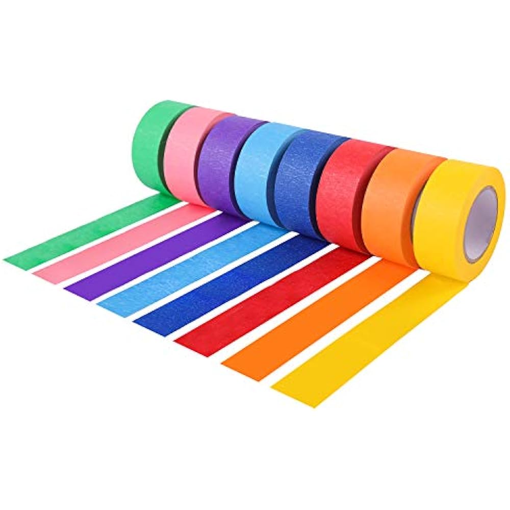 Colored Masking Tape/Painters Tape, Kids Craft Set 8 Different 16