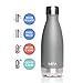 MIRA Stainless Steel Vacuum Insulated Water Bottle | Leak-proof Double Walled Cola Shape Bottle | Keeps Drinks Cold for 24 hours & Hot for 12 hours (Cool Gray, 12 oz (350 ml, 0.37 qt))