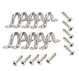 Amarine Made Pack of 10 Stainless Steel Bimini Boat Top PAD Eye, Eye Straps, Tie Down, Kayak Deck Loops, Tie Down Anchor Point, footman's Loop for Kayak Canoe Rigging