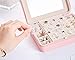 Longess Jewelry Box Organizer Faux Leather Jewelry Case Various Compartments with Mirror for Rings Earrings Necklace Bracelets Birthday Gifts for Girls Women (Pink)