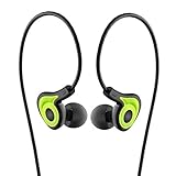 Headphones,Venstone K62 In Ear Sports Earphones for Running Gym with Microphone and Volume Control Noise Isolating Earbuds for Iphone, Android, Laptop, Tablet, MP3 (Green)