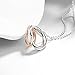 Rose Gold Charm Double Heart Silver Pendant Necklace Eternal A Lifetime Loving You Interlocking Heart Necklace for Womens Girls Teens