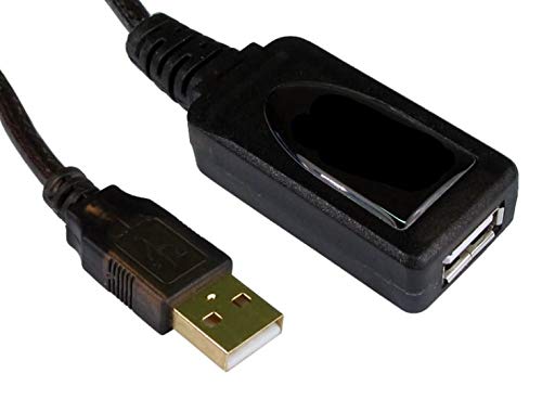 World of Data 10m Active USB 2.0 Extension Cable - 24k Gold Plated - Male to Female