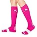 NEWZILL Medical Compression Socks for Women & Men Circulation 20-30 mmHg, Best for Running Athletic Hiking Travel Flight Nurses (Pink, XXL)