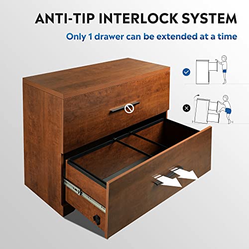 DEVAISE 2 Drawer Wood Lateral File with Antitilt Mechanism
