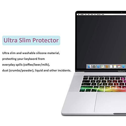 YMIX MacBook Keyboard Cover for 2016 2017 2018 Pro 13 Pro 15 Inch with Touch Bar, Washable Silicone Keyboard Skin for Pro 13 (A1706 A1989) & Pro 15 (A1707 A1990) with Touch Bar - Nebula - Thumbnail 4
