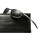 AEVOGUE Polarized Sunglasses For Men Rectangle Metal Frame Retro Sun Glasses AE0395 (Gray&Black, 59)