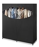 Whitmor Portable Wardrobe Clothes Storage Organizer Closet with Hanging Rack - Extra Wide -Black Color - No-tool Assembly - Extra Strong and Durable - 60"L x 19.5"W x 64"