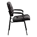 Flash Furniture Haeger LeatherSoft Tufted Executive Reception Chair with Padded Armrests, Upholstered Side Chair for Living Room or Office, Brown