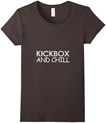 Women's Kickbox and Chill - Funny Kickboxing T-Shirt Medium Asphalt