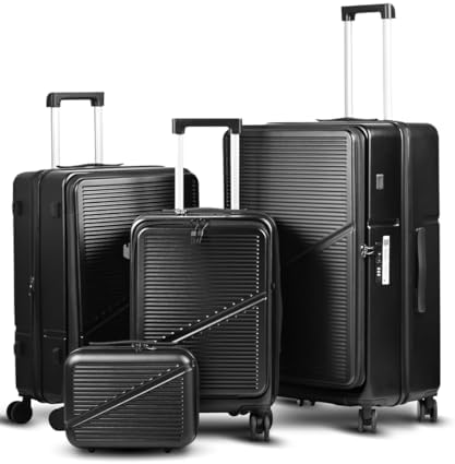 Amazon.com | Merax Luggage Sets 3 Piece,Front Open PC Hardshell
