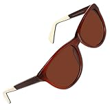 Women's Designer Polarized Sunglasses from Eye Love, 100% UV Blocking, Lightweight, Durable (Brown, Brown)
