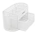 EasyPAG Mesh Desk Organizer, Multi-Functional Stationery Organizer for School Supplies, Office Pen Holder for Desk, 9 Compartments Dorm Organization with Drawer, White