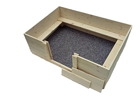 Wurfkiste 120cm x 80cm x 40cm hoch mit Vollausstattung Welpenschutzleisten und Bodenvlies Welpenkiste Wurfbox Welpenbox