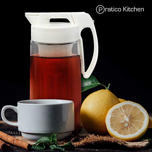 FusePour Pitcher with Cold Brew Infuser & IcedTea Infuser Makes Hot