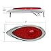 Partsam 4Pcs Tear Drop 6 Inch Red Led Brake Stop Turn Tail Lights 35 LED Chrome with Bullet Plugs Waterproof Sealed Replacement for Hot Rod 1938 1939 Red Trailer Led Teardrop Tail Lights 12V DC