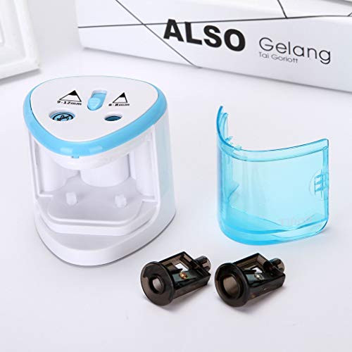 TUU Electric Pencil Sharpener | Double Hole Automatic Sharpener | Battery operated | Operated in School Classroom/Office/Home (blue)