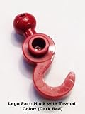 Lego Parts: Hook with Towball (Dark Red)