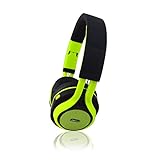 AXESS HPBT619GR Wireless Bluetooth Over-Ear Headphones for Smartphones with Hands Free Calling, Green