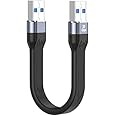 USB to USB Cable [13cm 5 inch],USB 3.0 Male to Male Type A to Type A Double Sided USB Cord for Data Transfer Compatible for Hard Drive, Laptop, DVD Player, TV, USB 3.0 Hub, Monitor and More