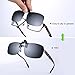Besgoods Black Grey Polarized Clip-on Sunglasses Flip up Glasses Plastic Lenses Cycling Sport Outdoor Driving Fishing