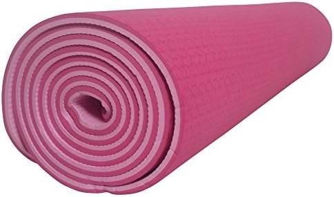 Stivate Exercise Yoga Mat .4” Thick (Less Than 1/2”), Dual Sided, Easy Travel, Easy Storing Fitness Mat - Exclusive Mat Pink