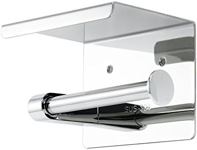 Toilet Paper Holder,Wall Mount with Mobile Phone Storage Shelf Rack SUS 304 Stainless Steel Bathroom paper tissue holder