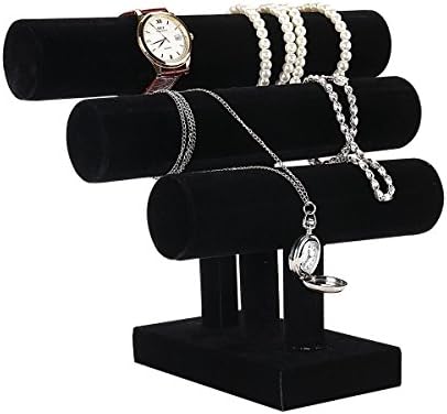 Ivosmart 3 Tier Velvet T-Bar Bangle Watch Bracelet Jewelery Display Stand