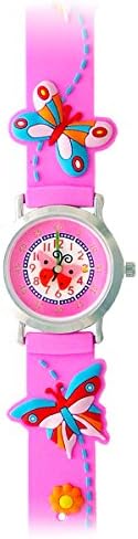 Butterflies Love Flowers (Pink) Gone Bananas Girls Time Teacher Waterproof Butterfly Watch in a Holiday Gift Box