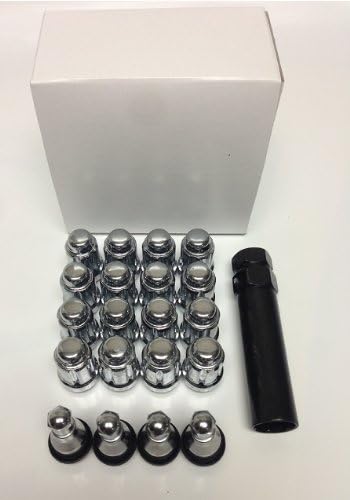 KJM Chrome Lug Kit & Valve Stems - 12mm x 1.5" [Beveled]