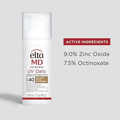 EltaMD UV Daily Tinted Sunscreen with Zinc Oxide, SPF 40 Face Sunscreen