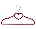 BriaUSA Clothes Hangers Heart Shaped Slim Flocked Hangers, Sturdy with Steel Swivel Chrome Hooks – Dark Pink – Set of 10
