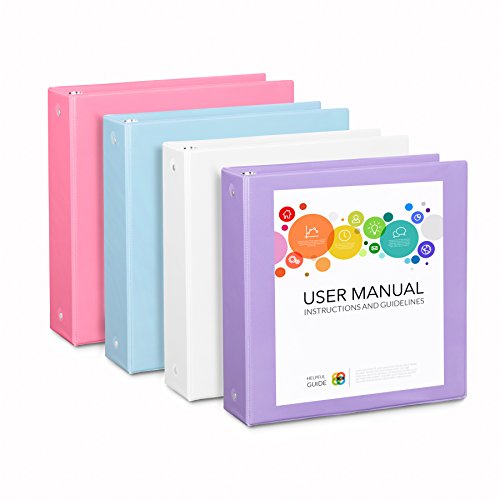 4 Pack 2â€™â€™ 3-Ring Binders, Rugged Design for Home, Office, and School-for 8.5â€™â€™ x 11â€™â€™ Paper, 4 Binders (Assorted Bright)