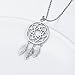 Inspirational Jewelry Sterling Silver Feather Dream Catcher Necklace for Women, Rolo Chain 18