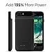 PowerBear Compatible with iPhone 7 Plus / 8 Plus Battery Case [4000 mAh] High Capacity Rechargeable Charger Pack for iPhone 7+ / 8+ (Up to 135% Extra Battery) - Black
