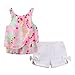 LittleSpring Little Girls' Shorts Set Sleeveless Flower Size 5 Pink