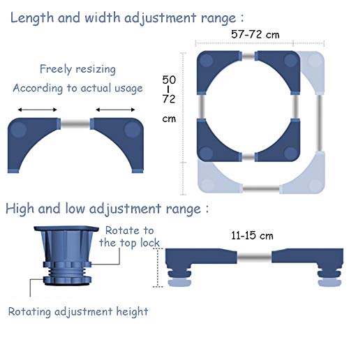Trolley Washing Machine, Adjustable Refrigerator Squared Base for Dryer Wine Rack,8(Fixed-Foot)