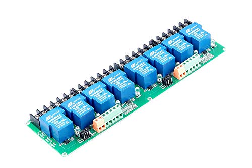 LIVISN DC 5V 30A 8-Channel Relay Module High Low Level Trigger with Optocoupler Isolation Load DC 30V AC 250V 30A for PLC Automation Equipment Control, Industrial Control RED (5V, 8-CH)