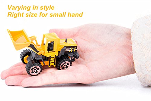 MinYn 5 pcs Die Cast Construction Vehicle Toys Mini Engineering Alloy Model Car Set for Kids Boys - Bulldozers Tractor Forklift Tank Truck Excavator Dumper Road Roller