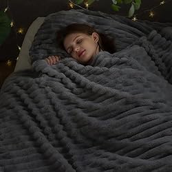 NEWCOSPLAY Super Soft Queen Blanket Light Grey