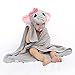 Baby Hooded Towel Upsimples Elephant Baby Towels for Baby Girls 35×35 Inches Ultra Large 500GSM Super Soft Organic Bamboo Baby Bath Towel for Infant Toddler | Baby Girl Shower Gift Photo Shoot Props